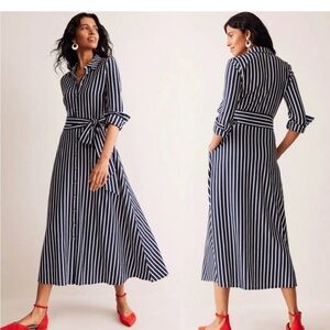 Boden Marcia Striped Jersey Midi Shirtdress sailor stripe
